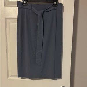 ANTONIO MELANI Gray Tie Front Pencil Skirt